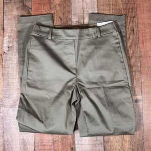 H&M Womens Slacks Pants Olive Green Super Stretch Ankle Length Size 6 NEW Office